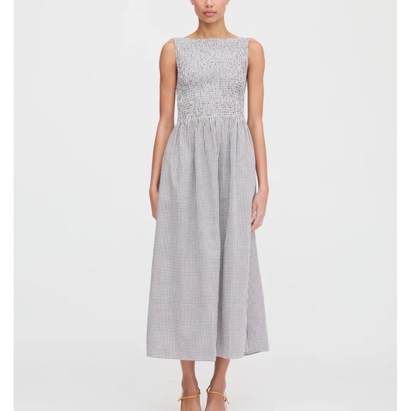 Hill House Cosimo Nap chocolate gingham maxi dress - Picture 8 of 10